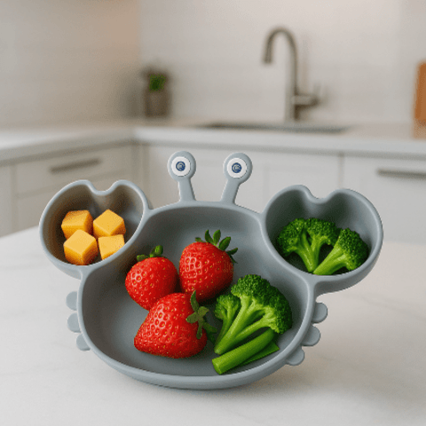 Assiette- bébé- en silicone- Craby™