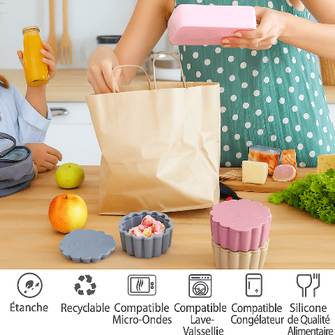 Vaisselle bebe - Boite à goûter silicone