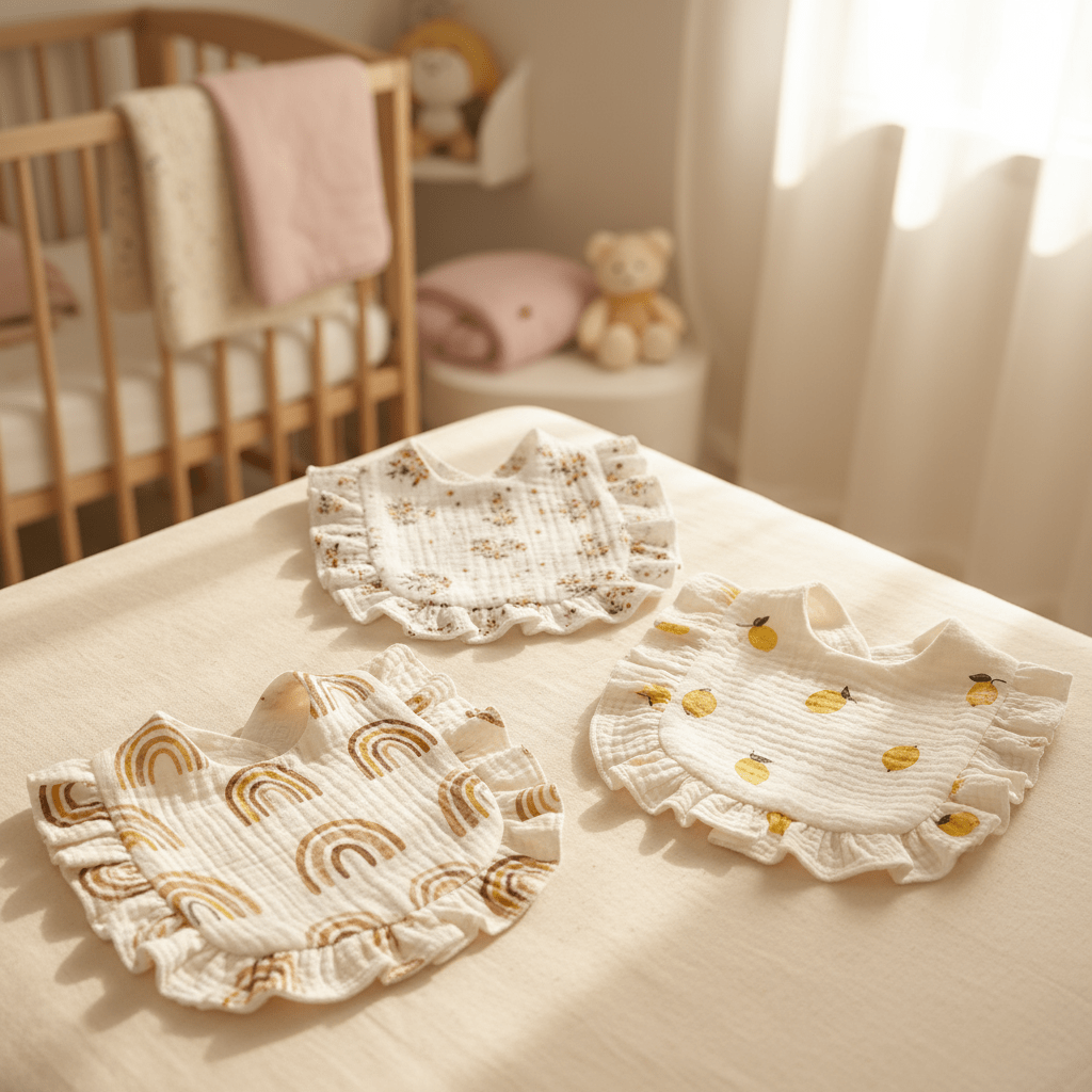 Bavoirs avec arrière-plan nurserie
