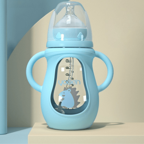 biberon anticolique bleu