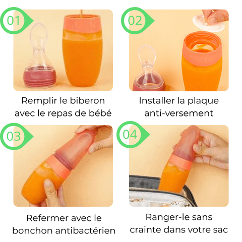 Biberon cuillère en silicone-BabyMiam™