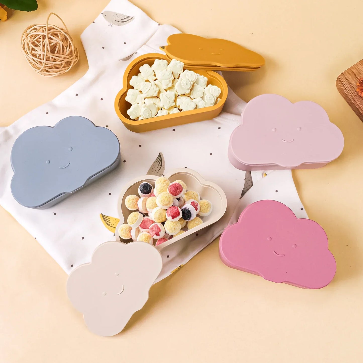 Vaisselle bebe - Boîte à gouter silicone- nuage