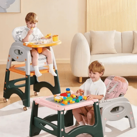 2 positions de la chaise haute  bebe