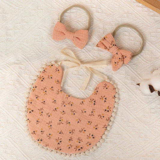 Bavoir bébé : Lot de Bavoir et Bandeau Élégants