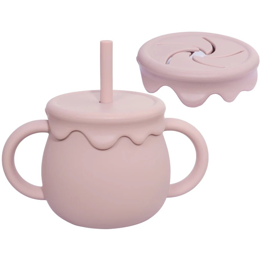 Tasse-d'apprentissage-en-silicone-avec-paille