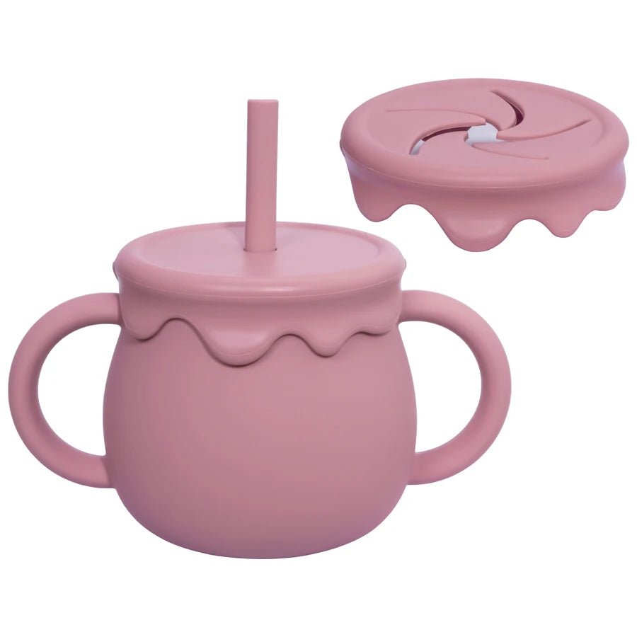 Tasse-d'apprentissage-en-silicone-avec-paille