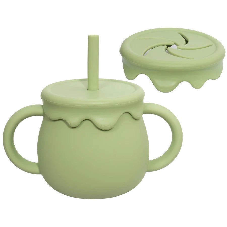 Tasse-d'apprentissage-en-silicone-avec-paille