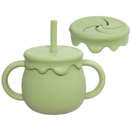 Tasse-d'apprentissage-en-silicone-avec-paille