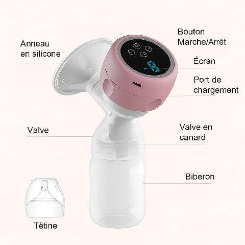 Tire lait portable- Rosy- Rosy