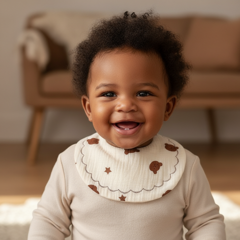 Bébé garçon avec bavoir plus étroit