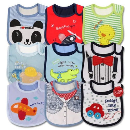 Bavoir bébé - en tissu ( lot de 9) - Infinity Bébé
