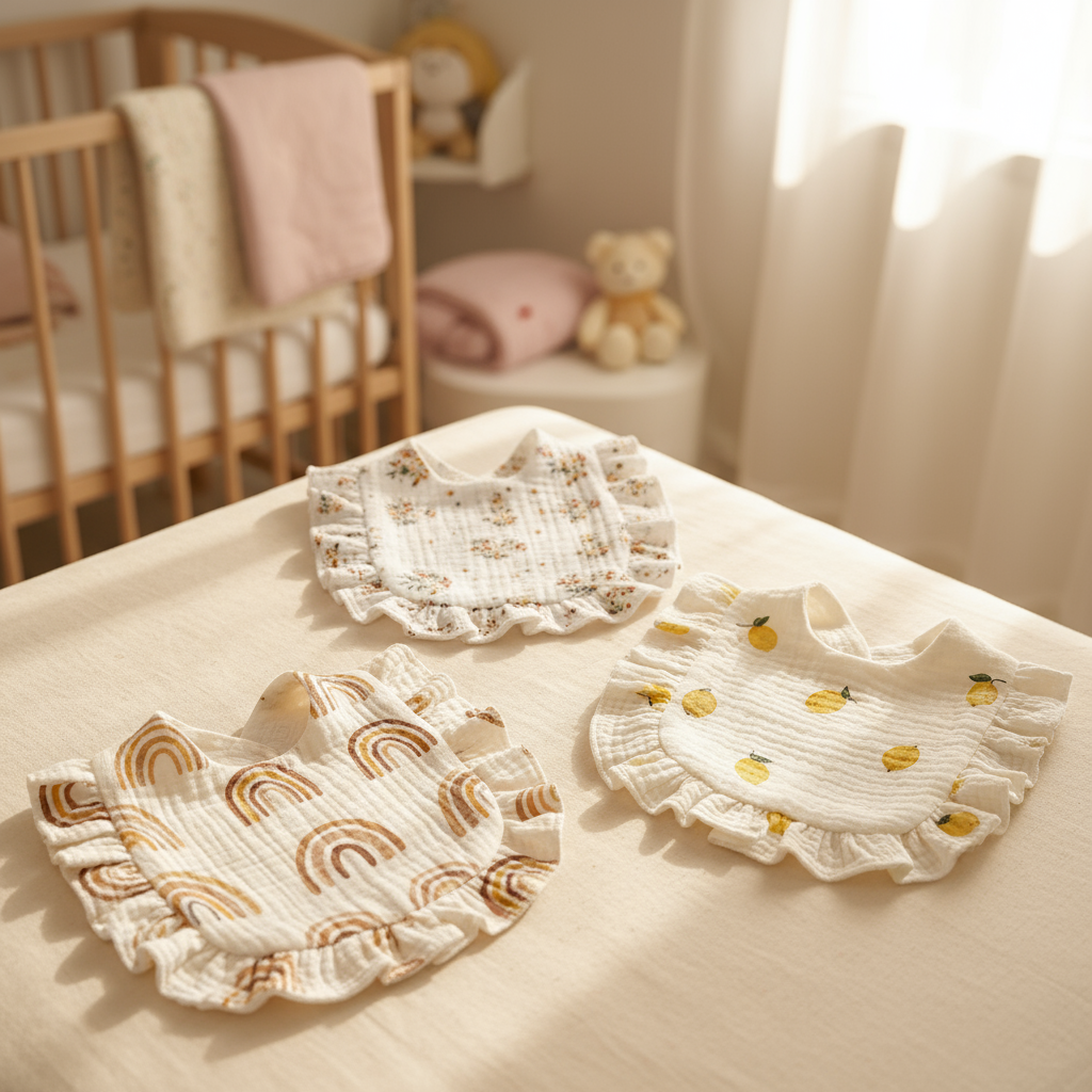 Bavoirs avec arrière-plan nurserie