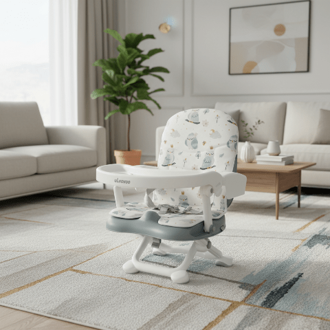 Réhausseur gris sur tapis moderne