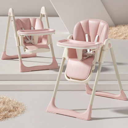 2  chaise haute bebe évolutive roses 