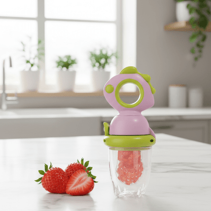 Grignoteuse rose sur comptoir moderne