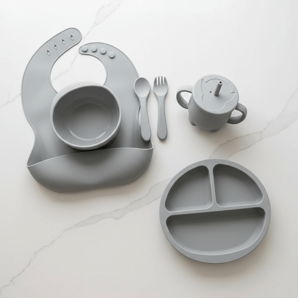 Set Vaisselle Cendre - Vue de Dessus