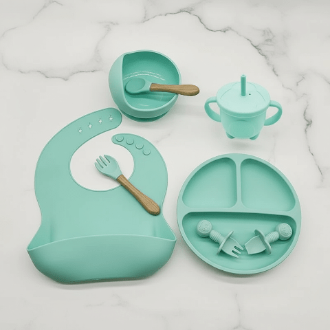 Set Vaisselle Menthe - Vue de Dessus