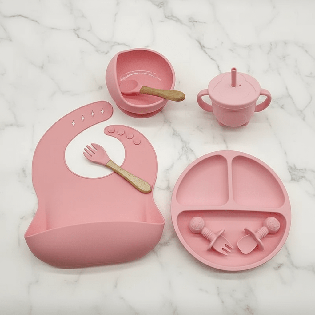 Set Vaisselle Rose - Vue de Dessus