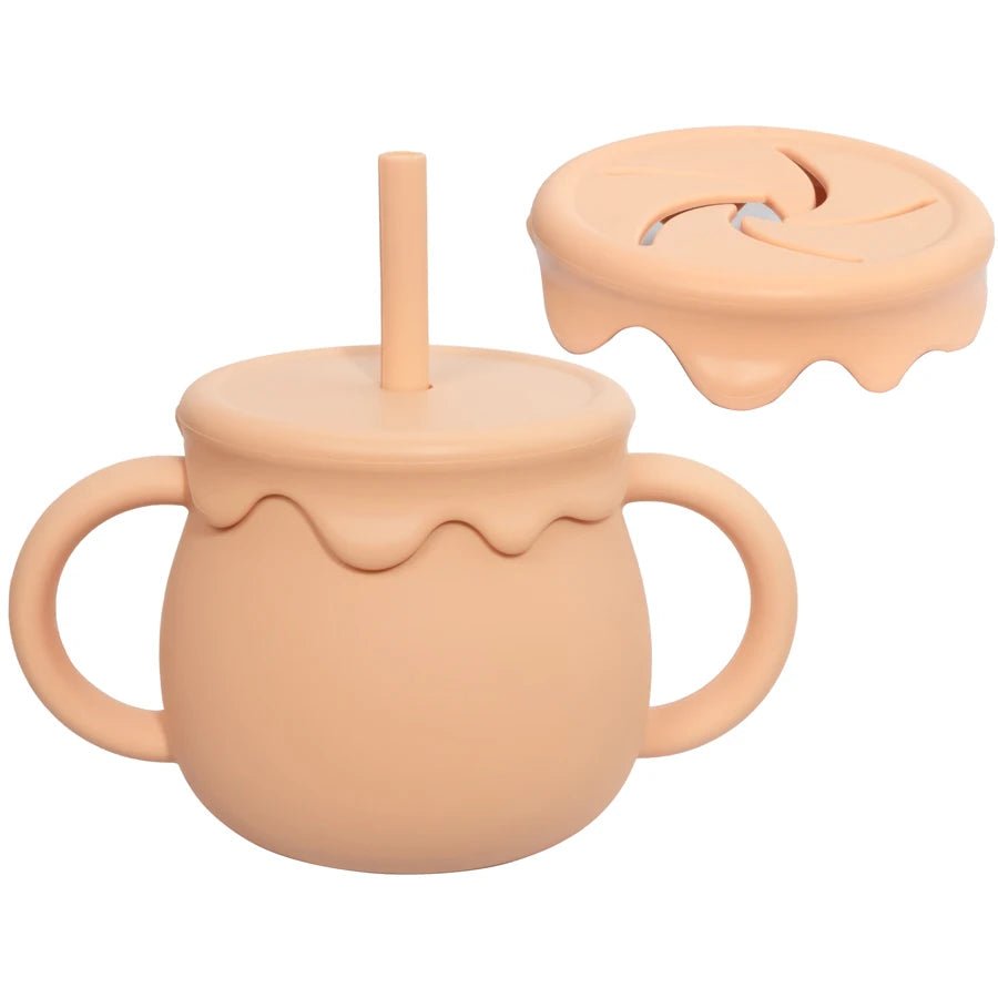 Tasse-d'apprentissage-en-silicone-avec-paille